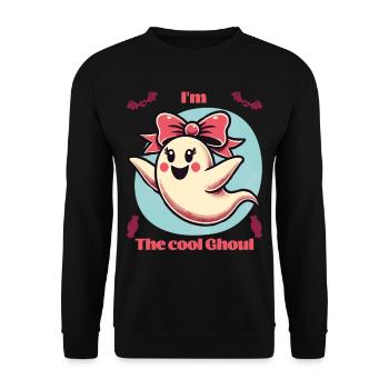 Ich Bin Der Coole Geist Halloween Spaß - Unisex Pullover - Schwarz - Vorne - Alina (178cm) & Michal (187cm)