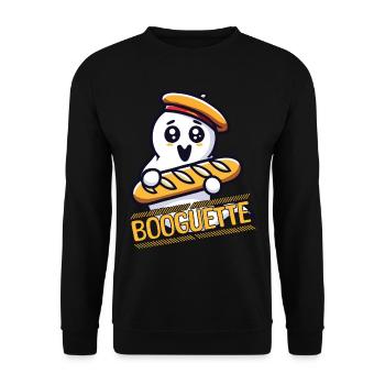 Fantôme avec baguette booguette fun - Sweat-shirt Unisexe - noir - Devant - Alina (178cm) & Michal (187cm)