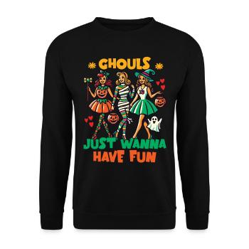 Ghouls Just want to Have Fun Halloween Fun - Unisex Sweatshirt - black - Front - Alina (178cm) & Michal (187cm)