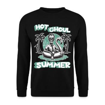 Heiße Ghoul Sommer Vibes Für Dich - Unisex Pullover - Schwarz - Vorne - Alina (178cm) & Michal (187cm)