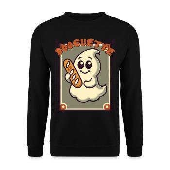 Ghost with baguette for Booguette fans - Unisex Sweatshirt - black - Front - Alina (178cm) & Michal (187cm)
