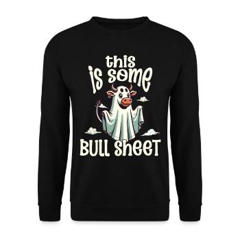 Cow Costume Halloween Humor Funny Ghost - Unisex Sweatshirt - black - Front - Alina (178cm) & Michal (187cm)