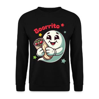 Boorrito Ghost for Burrito Fans - Unisex Sweatshirt - black - Front - Alina (178cm) & Michal (187cm)