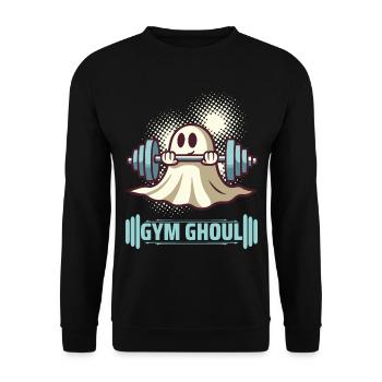 Gym Ghoul Funny Halloween Fitness Motif - Unisex Sweatshirt - black - Front - Alina (178cm) & Michal (187cm)