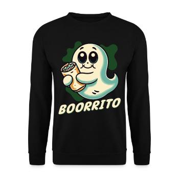 Ghost Boorrito for Burrito Lovers - Unisex Sweatshirt - black - Front - Alina (178cm) & Michal (187cm)