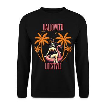 Halloween Mode de vie Sorcière de plage - Sweat-shirt Unisexe - noir - Devant - Alina (178cm) & Michal (187cm)