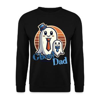 Ghoul Dad Funny Ghost Motif - Unisex Sweatshirt - black - Front - Alina (178cm) & Michal (187cm)