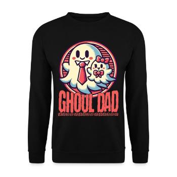 Ghoul Dad Stylish Ghost Motif - Unisex Sweatshirt - black - Front - Alina (178cm) & Michal (187cm)