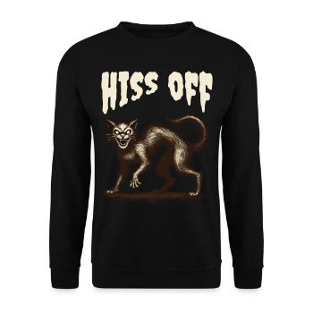 sifflement de chat effrayant illustration - Sweat-shirt Unisexe - noir - Devant - Alina (178cm) & Michal (187cm)