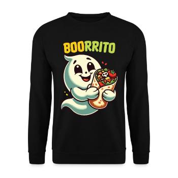 Ghost Boorrito for Burrito Fans - Unisex Sweatshirt - black - Front - Alina (178cm) & Michal (187cm)