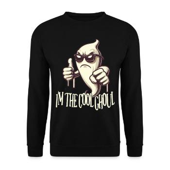 I'm The Cool Ghost Halloween Fun - Unisex Sweatshirt - black - Front - Alina (178cm) & Michal (187cm)