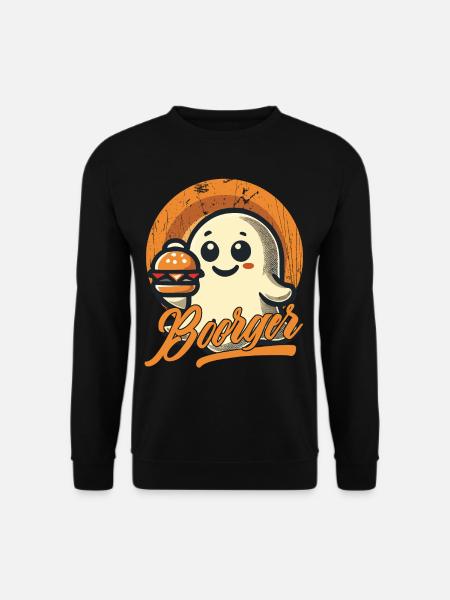 Gespenst Burger Liebhaber Boorger Spaß - Unisex Pullover - Schwarz