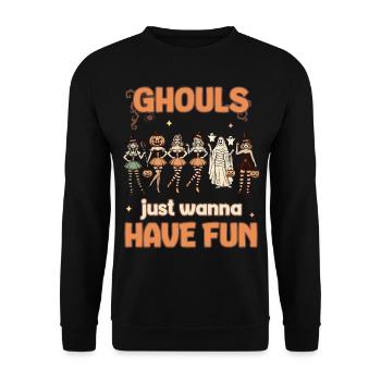 Ghouls Just want to Have Fun Halloween Fun - Unisex Sweatshirt - black - Front - Alina (178cm) & Michal (187cm)