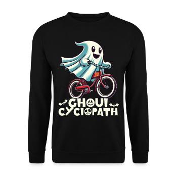 Ghoul Cyclopath Funny Halloween Bicycle - Unisex Sweatshirt - black - Front - Alina (178cm) & Michal (187cm)