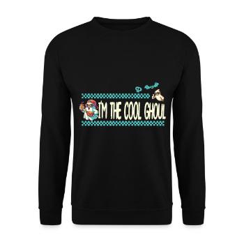 Ich Bin Der Coole Geist Halloween Spaß - Unisex Pullover - Schwarz - Vorne - Alina (178cm) & Michal (187cm)