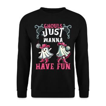 Les goules veulent juste s’amuser Ghost Party - Sweat-shirt Unisexe - noir - Devant - Alina (178cm) & Michal (187cm)