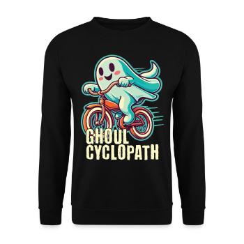 Cycling ghosts for Halloween - Unisex Sweatshirt - black - Front - Alina (178cm) & Michal (187cm)