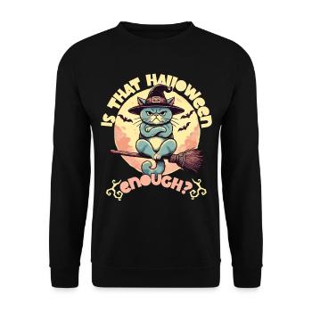 Le chapeau de sorcière de chat d’Halloween est-il suffisant - Sweat-shirt Unisexe - noir - Devant - Alina (178cm) & Michal (187cm)