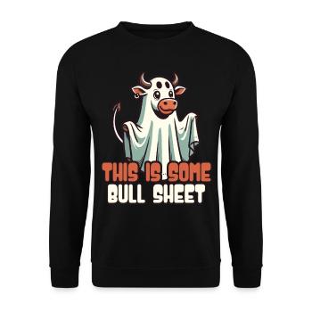 Dieses Ist Echter Blödsinn Lustiger Kuhgeist - Unisex Pullover - Schwarz - Vorne - Alina (178cm) & Michal (187cm)