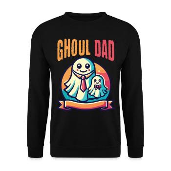 Ghoul Dad Spooky Father Child Motif - Unisex Sweatshirt - black - Front - Alina (178cm) & Michal (187cm)