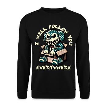 Naughty Dog In The Box Will Follow Everywhere - Unisex Sweatshirt - black - Front - Alina (178cm) & Michal (187cm)