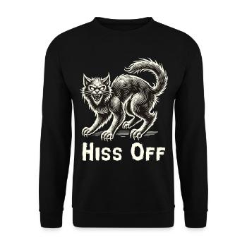 Cat Lover Halloween Hiss Off - Unisex Sweatshirt - black - Front - Alina (178cm) & Michal (187cm)
