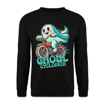 Fun Ghost Bike Adventure - Unisex Sweatshirt - black - Front - Alina (178cm) & Michal (187cm)