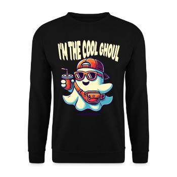 Ich Bin Der Coole Geist Halloween Spaß - Unisex Pullover - Schwarz - Vorne - Alina (178cm) & Michal (187cm)