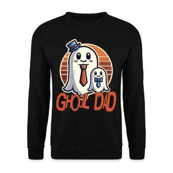 Père fantôme joyeux avec enfant - Sweat-shirt Unisexe - noir - Devant - Alina (178cm) & Michal (187cm)