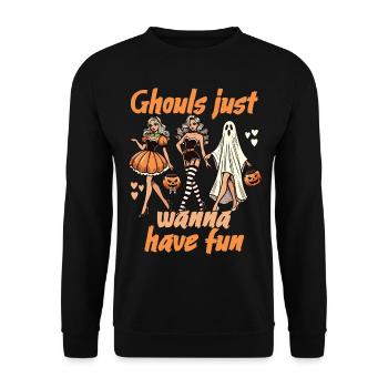 Ghouls Just want to Have Fun Halloween Style - Unisex Sweatshirt - black - Front - Alina (178cm) & Michal (187cm)