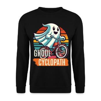 Bicycle riding ghost friend - Unisex Sweatshirt - black - Front - Alina (178cm) & Michal (187cm)