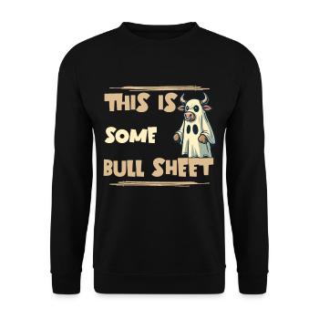 Kuh Kostüm Humor Verkleidung Halloween - Unisex Pullover - Schwarz - Vorne - Alina (178cm) & Michal (187cm)