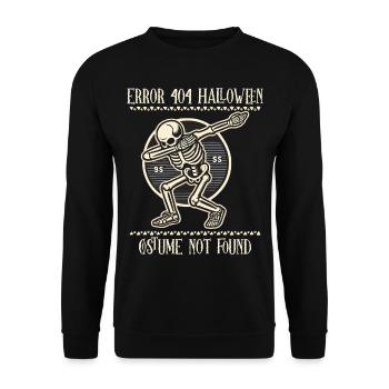 Humor Fehler 404 Halloween Kostüm Nicht Gefunden - Unisex Pullover - Schwarz - Vorne - Alina (178cm) & Michal (187cm)