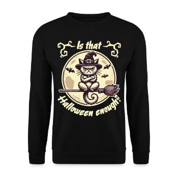 Le design du chat sorcière d’Halloween est-il suffisant - Sweat-shirt Unisexe - noir - Devant - Alina (178cm) & Michal (187cm)