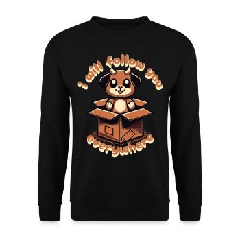 Cute Dog Companion For You - Unisex Sweatshirt - black - Front - Alina (178cm) & Michal (187cm)