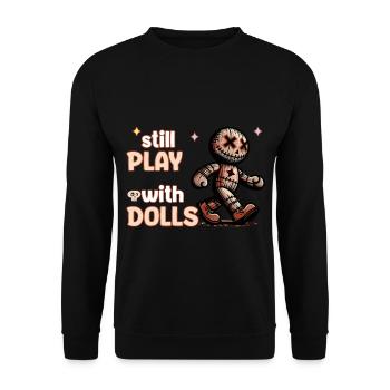 Voodoo Doll Creepy Party Design - Unisex Sweatshirt - black - Front - Alina (178cm) & Michal (187cm)