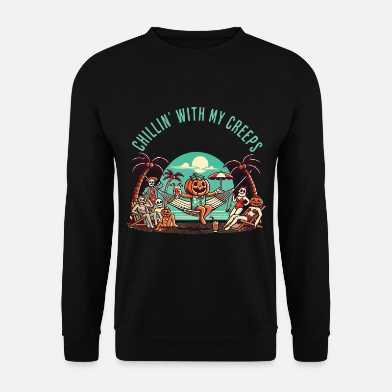 Chillin' With My Creeps Pumpkin - Unisex Sweatshirt - black