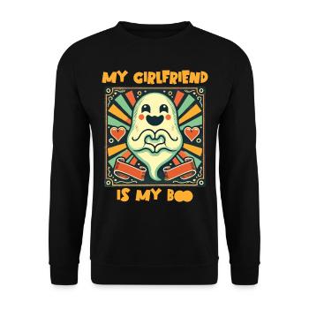 Ma copine est mon boo ghost love - Sweat-shirt Unisexe - noir - Devant - Alina (178cm) & Michal (187cm)
