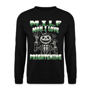 M.I.L.F Homme J’aime Effrayant Halloween - Sweat-shirt Unisexe - noir - Devant - Alina (178cm) & Michal (187cm)