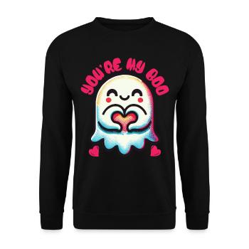 Cute Ghost Motif You're My Boo - Unisex Sweatshirt - black - Front - Alina (178cm) & Michal (187cm)