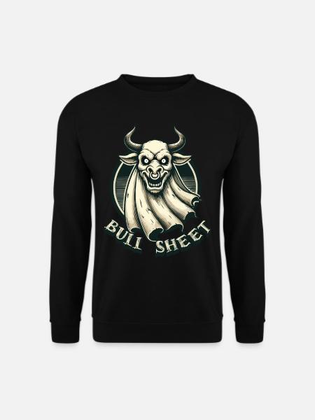 Creepy Bull Motif Bull Sheet - Unisex Sweatshirt - black