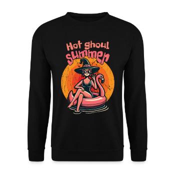 Hot Ghoul Summer Hexenstrand Abenteuer - Unisex Pullover - Schwarz - Vorne - Alina (178cm) & Michal (187cm)