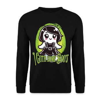 Halloween Goth Mädchen Ich Hab Geister - Unisex Pullover - Schwarz - Vorne - Alina (178cm) & Michal (187cm)