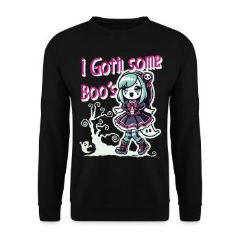 Halloween Goth Girl J’ai des fantômes - Sweat-shirt Unisexe - noir - Devant - Alina (178cm) & Michal (187cm)