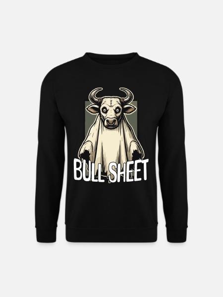 Funny Bull Sheet Cartoon Ghost - Unisex Sweatshirt - black