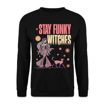 Hexen Liebhaber Design Lustiger Hexen Spruch - Unisex Pullover - Schwarz - Vorne - Alina (178cm) & Michal (187cm)