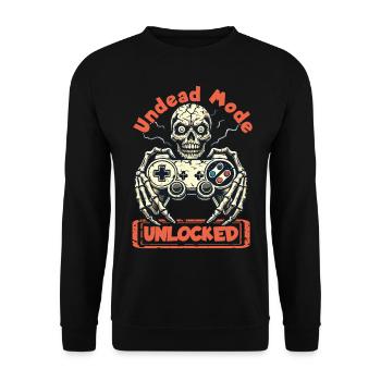Manette de jeu zombie Mode mort-vivant déverrouillé - Sweat-shirt Unisexe - noir - Devant - Alina (178cm) & Michal (187cm)