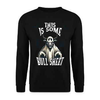 Halloween Humor Funny Bull Sheet - Unisex Sweatshirt - black - Front - Alina (178cm) & Michal (187cm)