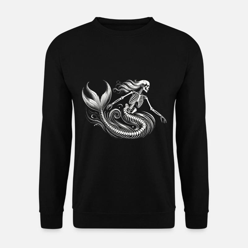 Skeleton Mermaid Mystical Art - Unisex Sweatshirt - black