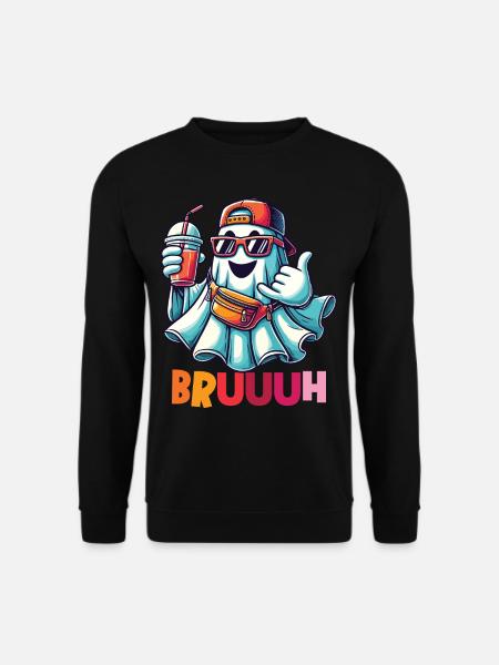 Gespenst Mit Bruh Attitüde Für Coole Geister - Unisex Pullover - Schwarz